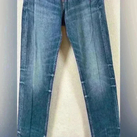 EB Denim Straight Leg Button Fly Blue Jeans - Picture 2 of 14